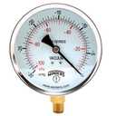 Winters 4 inch Dial Size, Multi Function Economy Utility Dry Pressure Gauge, Brass Internals, Steel Case, Dual Scale 30 inch Hg-0 Vac/kPa, 3-2-3% Accuracy, 1/4" NPT Bottom Mount, Vacuum Pressure Gauge