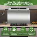 Ultra-Thin & Reversible Stainless Steel Stove Backsplash Panel, 24" x 30" Splatter Guard for Kitchen Wall & Range Hood | Easy Installation with Pre-Drilled Holes & Mounting Screws Included