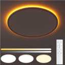 Flush Mount Ceiling Light with Night Light, 11in LED Ceiling Lights with Remote Control, 1800K Nightlights & 3000-6500K Dimmable Lamp Fixture, 24W 2400LM Low Profile for Bedroom, White