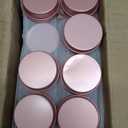 Patelai 64 Pieces Lip Balm Tin Containers Screw Top Round Tin Cans Aluminum Jar with Screw Lid, Empty Bottle Travel Cosmetic Sample Container for DIY(0.5 oz,Rose Gold)