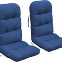 Adirondack Chair Cushion Set of 2, High Back Rocking Chairs Cushions, Waterproof All-Weather Rocker Chairs Cushion for Outdoor Patio Garden Porch, 46.3''L x 19.7''W x 4''H (Navy Blue, 2PCS), 2 Count