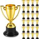 SenseYo 24 Pack Mini Trophies Cups, Gold Trophy Award, Plastic Trophies for Kid, 4 Inch Award Trophies for Kids Party Favors, Winning Prizes