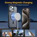 2 x for iPhone 15 Pro Case, Compatible with Magsafe, Anti-Yellowing, Military-Grade Protection, Shockproof Slim Magnetic Phone Case Cover, Black