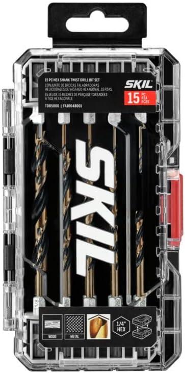 SKIL 15-Piece Hex Shank Twist Drill Bit Set-TDB5000 (One Size)