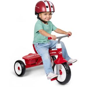 Radio Flyer Red Rider Trike, for Ages 2.5-5, Adjustable Seat, Steel Construction, Quiet Ride Wheels, Covered Storage Bin, Comfort Grip Handlebars, Easy Carry Seat Handle, Tricycle for Toddlers, One Size