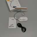 Gritin Rechargeable Book Light for Reading in Bed with 19 LED &Memory Function-Eye Caring 3 Color Temperatures,5 Brightness Levels,90 Hrs Runtime Flexible Goose Neck Clip on Light-White