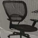 Space Seating 57 Series Professional Dark Air Grid Back Manager's Adjustable Office Chair with Built-in Lumbar Support and Padded Seat, Black Bonded Leather