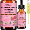 2 x Multi Collagen Peptides Liquid Drop Organic Hydrolyzed Collagen Complex w. Biotin, Vitamin C & Hyaluronic Acid, Liquid Collagen Types I, II, III, IV, V for Hair, Skin, Nails & Joint Health (EXP 10/30/27)