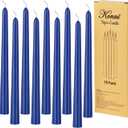 KONNI 0.87×10 Inch Blue Taper Candles, Unscented and Smokeless Tall Candlesticks, 10 Pack Tapered Candles with Cotton Wicks, Long Burning, Ideal for Weddings, Dinner Parties, and Home Décor