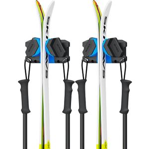 Ski & Snowboard Wall Rack, Ski Wall Mount & Ski Rack Wall Mount for Garage Space-Saving, Winter Gear Organizer, Fits Any Ski or Snowboard, Nonslip Ski Holders, Garage Organization, 2 Pack