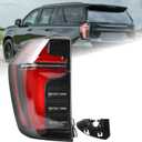 Red Trim LED Tail Light Rear Lamp Assembly Compatible for 2025 Chevy Suburban Tahoe Left Driver Side 85050856 85742164