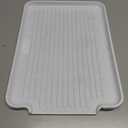 Oggi Dish Drain Board and Drying Rack Tray for Kitchen Counter, Plastic Drainboard with Raised Ridges, 12.75 x 17.25 inches - White