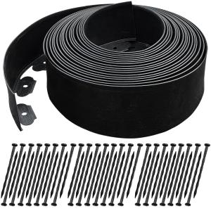 4 in × 50 FT Landscape Edging No Dig with 45 Spikes, Flexible Plastic Heavy-Duty Lawn Border for Yard Garden Flower Bed