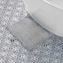 Laura Ashley Butter Chenille Bath Rug, Absorbent Shaggy Bathroom Mat, Non Slip Plush Carpet Rugs for Tub and Sink - (17" x 24") Ligth Gray