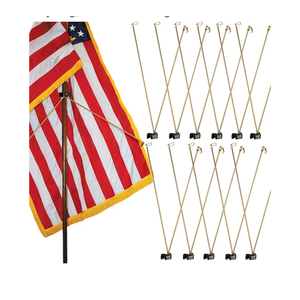 Gisafai 12 Pcs Large Gold Flag Spreader for Indoor Flag Juneteenth Flags Holder Flag Display for Outside Balcony Flag, 19.69 Inches Length