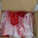 XKXKKE 12 Pcs Red Plastic Wine Glasses, Plastic Water Goblets for Parties, Stemmed Drinking Glasses for Wedding Reception, Grand Event Party Bar Supplies Reusable Drinking Cups