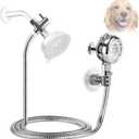 Sneatup Pet Shower Set with 8.2ft Hose & Flow Control Valve for Bathroom Shower Arm