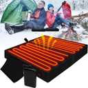 Extra Wide Heated seat Cushion for Bleachers with 10000mAh Battery Pack, Portable Heated Stadium Seats with 3 Level Heat Setting, Foldable Heated Seat Warmer Pad for Outdoor Sports Games (Black)