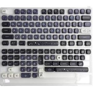 Galaxy Theme 129 Keys GMK MOA Profile DYE-SUB PBT Keycaps with 1.75U 2U Shift for MX Switch Mechanical Keyboards(Galaxy)