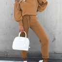 Fixmatti Women's 2 Piece Outfits Long Sleeve Pullover Sweatshirt Jogger Pants Sweatsuit, L