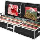 Christmas Gift Wrapping Paper Organizer Storage Bags,Plastic Container for Holiday Supplies & Accessories, Gift Bag Organizer, Under Bed Wrapping Paper Storage (Black)