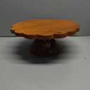 Mela Artisans Wooden Cake Stand 12 Inch | Medium Polish Mango Wood Pedestal Riser | Footed Cupcake & Dessert Stand | Multipurpose Cake Display for Home Decor | Dining Table | Pastries