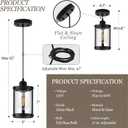 Black Pendant Lights Kitchen Island, 1-Light Modern Mini Hanging Light Fixtures with Clear Glass, Farmhouse Kitchen Pendant Lighting Over Island for Sink Dining Room, OS-3014-1PBK