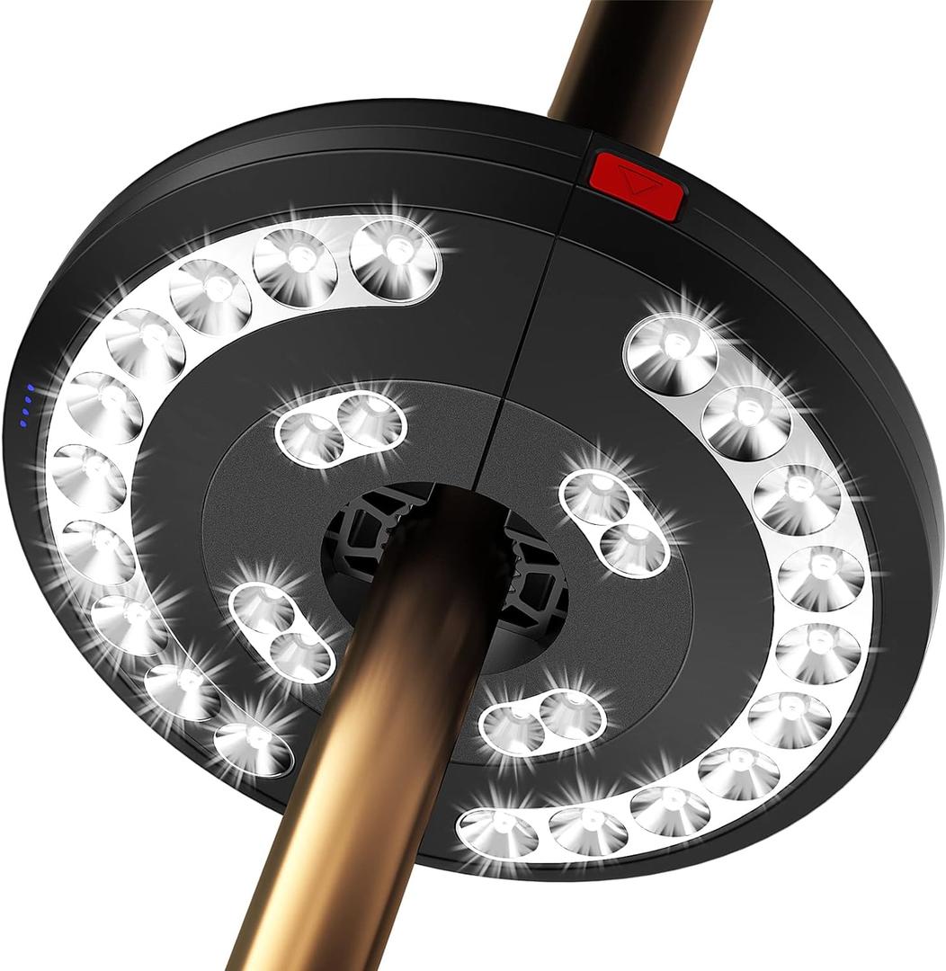 Eletorot Patio Umbrella Lights-Rechargeable Outdoor Lights for Patio Decor, Patio Table Lights Pole Light 28 LED 3 Lighting Modes, Patio Lighting Pool Accessories, Patio Backyard Decor (White) Eletorot Patio Umbrella Lights-Rechargeable Outdoor Lights for Patio Decor, Patio Table Lights Pole Light 28 LED 3 Lighting Modes, Patio Lighting Pool Accessories, Patio Backyard Decor (White)