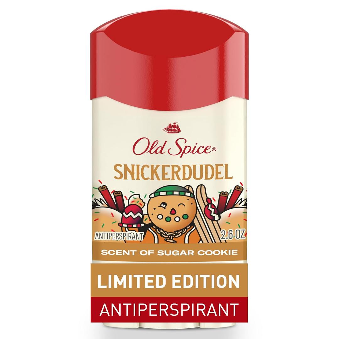 Old Spice Antiperspirant & Deodorant for Men, Holidudes Limited Edition, 24/7 Sweat Protection, Stocking Stuffer, Snickerdudel Sugar Cookie Scent, 2.6 oz (2.6 Ounce (Pack of 1))