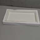 10 x 5 Ceramic Bathroom Tray for Countertop, Decorative Vanity Tray for Dresser Tops, Small Rectangular Trays for Perfume, Candle, Jewelry, Cosmetics (White)