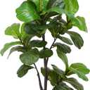 Artificial Fiddle Leaf Fig Tree with White Planter, 6ft Tall Fake Tree with Natural Wood Trunk for Home Decor, Faux Ficus Tree Fake Moss for Indoor Office Living Room