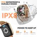 Smart Watch for Women (3 Bands), Fitness Tracker with Bluetooth Calls, IPX8 Waterproof Smartwatch for Android iPhone, 112+ Sport Modes, Heart Rate/Sleep/SpO2 Monitor, Gold