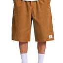 Heyfanee Mens Baggy Shorts Casual Corduroy Summer Beach Shorts for Men Loose Fit Capris Orange 34