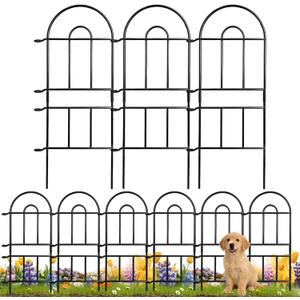 Garden Fence 32in(H) x 8.25ft(L), 9 Pack Rustproof Metal Garden Border Fence, No Dig Animal Barrier for Dog, Decorative Arched Flower Bed Edging Panels for Yard, Patio & Landscaping