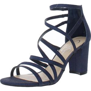 Jessica Simpson Women's Stassey Strappy Block Heel Sandal Heeled, Navy, 9