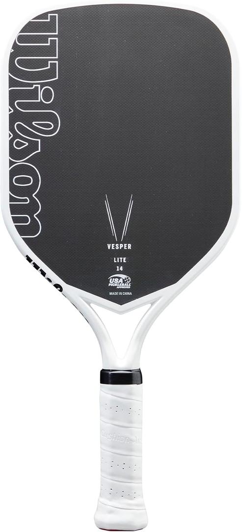 Wilson Vesper Lite Pickleball Paddle - Grip Size 1-4 1/8", Black/White