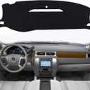 Dashboard Dash Cover Mat Carpet Compatible with 07-14 Chevy Tahoe Suburban Denali Avalanche GMC Yukon/XL,07-13 Chevy Silverado Sierra Without Dash Speaker and Only One Glove Box(07-14 Black)