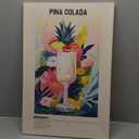 GyXzodonti Pina Colada Cocktail posters retro cocktail wall art Cocktail Drink Wall Decor Vintage bar cart decor Kitchen Home Bar Cart Club Decor Canvas Print 16x24inch Framed (16L" x 24W", style-12-Framed)