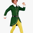 Authentic Buddy The Elf Costume for Adults, Elf Movie Outfit for Men, Christmas Cosplay Holiday Dress-Up, L