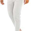 PASLTER Mens Chinos Pants Slim Fit Stretch Flat-Front Skinny Dress Suit Pants Cotton Slacks (38, White)