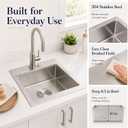 15x13 Inch Drop in Bar Sink, Upgraded Thickened SUS304 Stainless Steel Kitchen Sink, Brushed Finish Anti-Scratch Basin Complete with Cutting Board and Drain Assembly for Small Home Wet Bar
