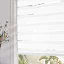 Persilux Blackout Zebra Blinds for Windows Cordless (27" Wx72 H, White) with Upgraded Cassette Light Filtering Dual Layers for Day and Night Sheer Roller Shades Thermal Insulated Blinds for Office