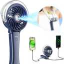 4000mAh Portable Misting Fan, Personal Mister Fan Rechargeable, Spray Water Mist Fans USB Rechargeable, Foldable Mini Cooling Handheld Fans, for Summer Beach Travel(Royal Blue)