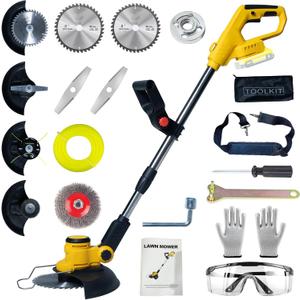 Cordless Weed Wacker for Dewalt 20V Battery with 4 Types Blades, Brushless Motor, Lightweight Grass Trimmer/Brush Cutter for Lawn, Yard and Bush TrimmingNo Battery