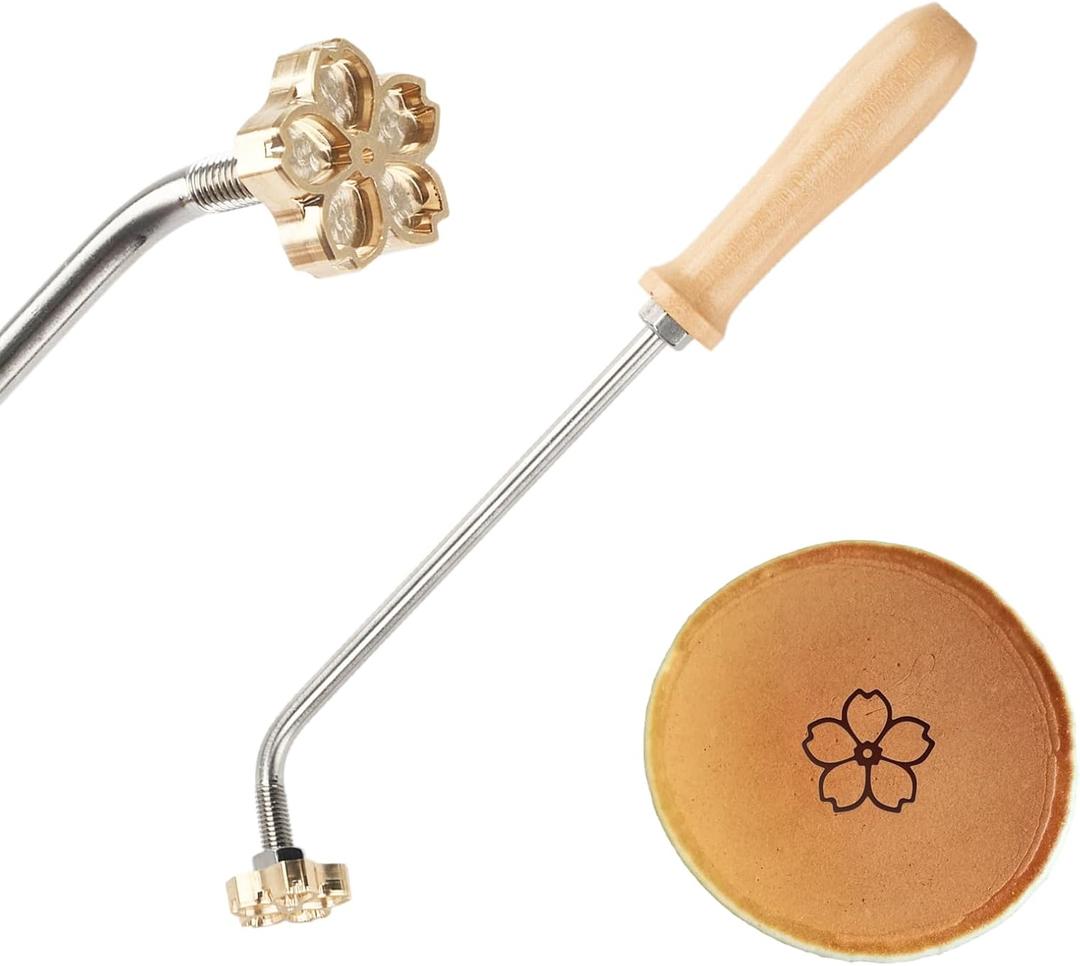Custom Branding Iron for Cake, Brand Burning Iron Stamp Cake Hot Stamping Baking Mold DIY Personalized Stamp Logo Mold Hot Stamping Cake Tool (Flower Shape)