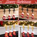 No-Drill Fireplace Stocking and Garland Hanger for Mantel 2-in-1 Adjustable Heavy Duty Christmas Hooks, Tool-Free Clip-On Design Holds Stockings Garland Securely for Indoor Outdoor Decor (3-gold)
