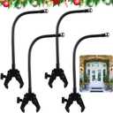 4 Pcs Christmas Garland Hanger for Front Door, 360-degree Adjustable Wreath Holder Suitable for Different Door with No Screws Stocking Holders Mantle Hooks for Christmas Decor (Clip)