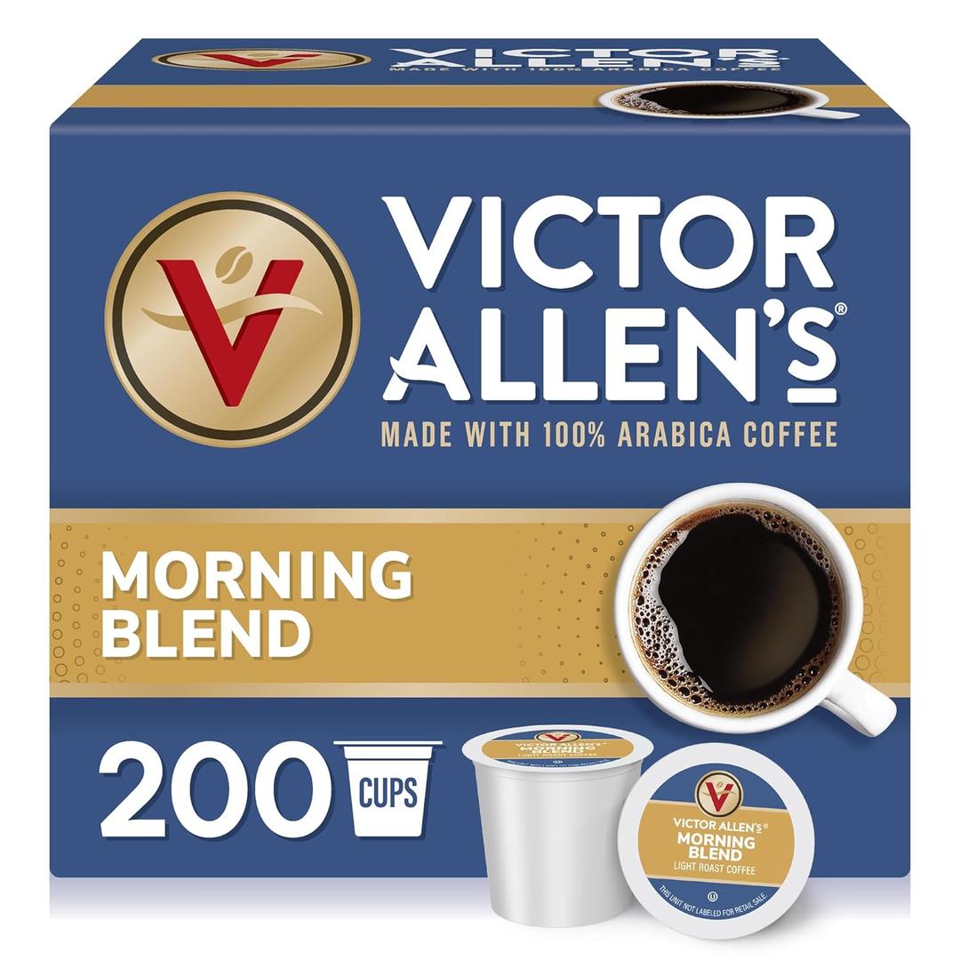 Victor Allen's Coffee Morning Blend, Light Roast, 200 Count, Single Serve Coffee Pods for Keurig K-Cup Brewers (EXP 03/27/28)
