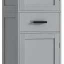 usikey 67“ Tall Bathroom Cabinet, Storage Cabinet with 4 Shelves & 2 Doors, Narrow Storage Cabinet for Bathroom, Living Room, Home Office, Greige UNSNG040G
