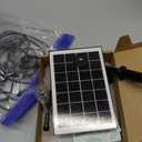 Jutai Solar Fountain Kit White Lights,3.5W Glass Solar Water Pump with 2000mAH Battery, Solar Bird Bath Fountain with Sucker and Stake for Garden, Outdoor, Water Feature-16.4ft Power Cord,7 Nozzles